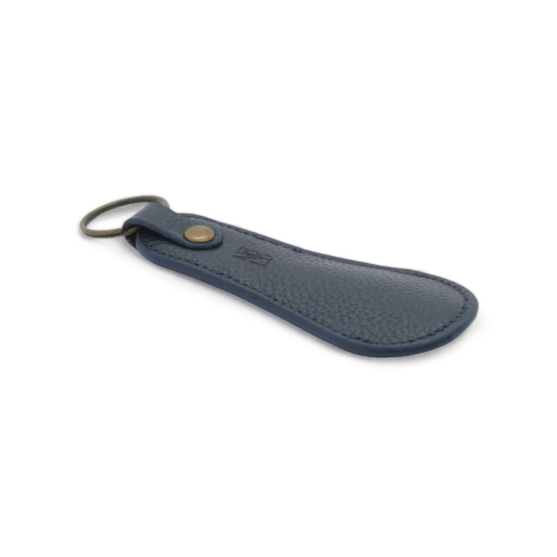 Petit chausse-pied porte-clé en cuir grainé Bleu Marine – vue 2