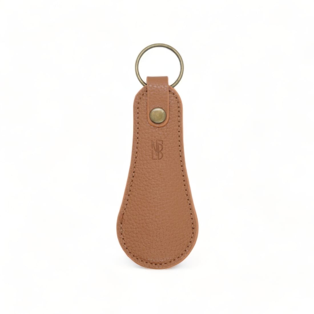 Petit chausse-pied porte-clé en cuir grainé Gold -
