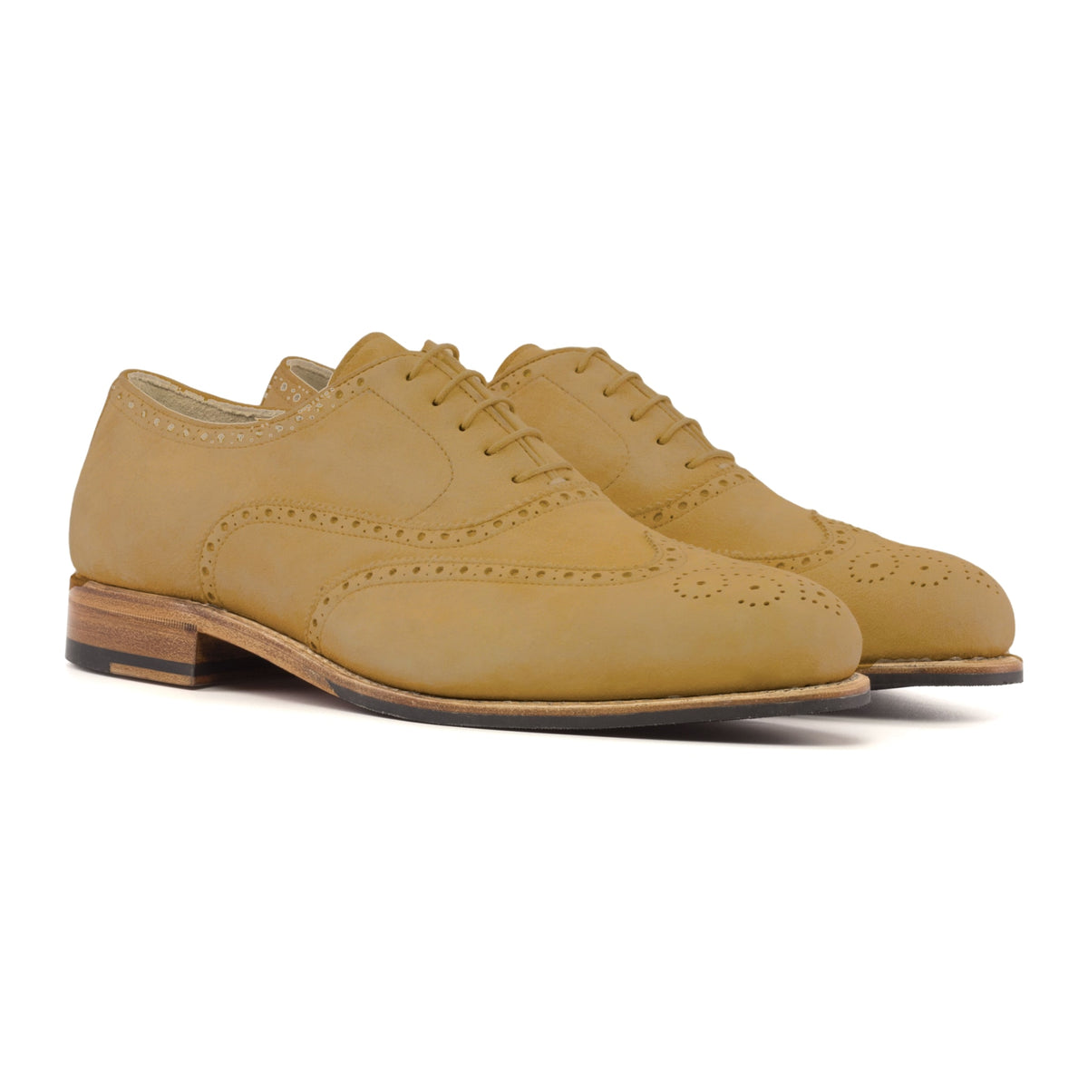 Richelieu fleuri en daim camel – vue 1