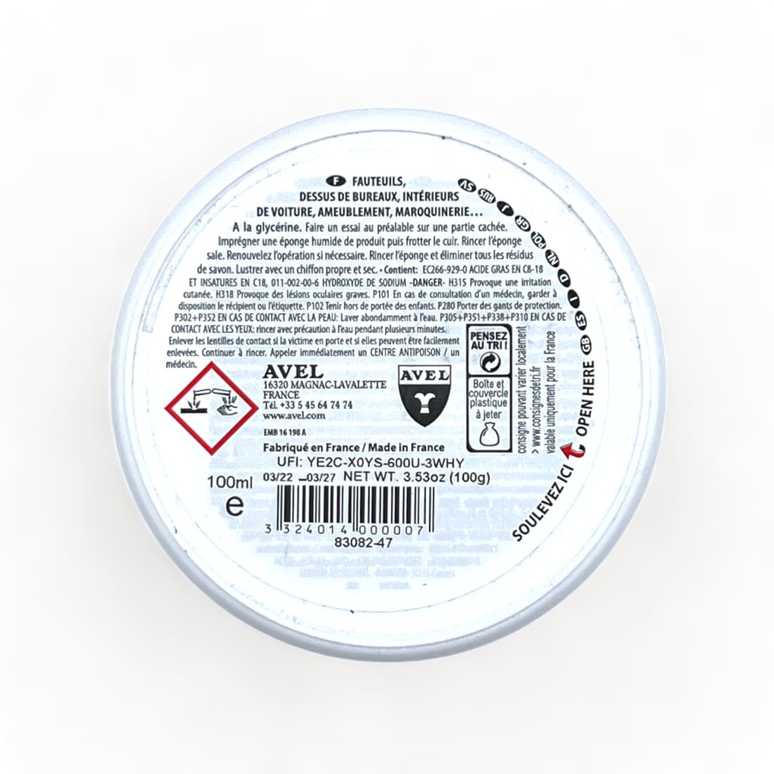 Savon Nettoyant Cuir - Avel - Accessoires