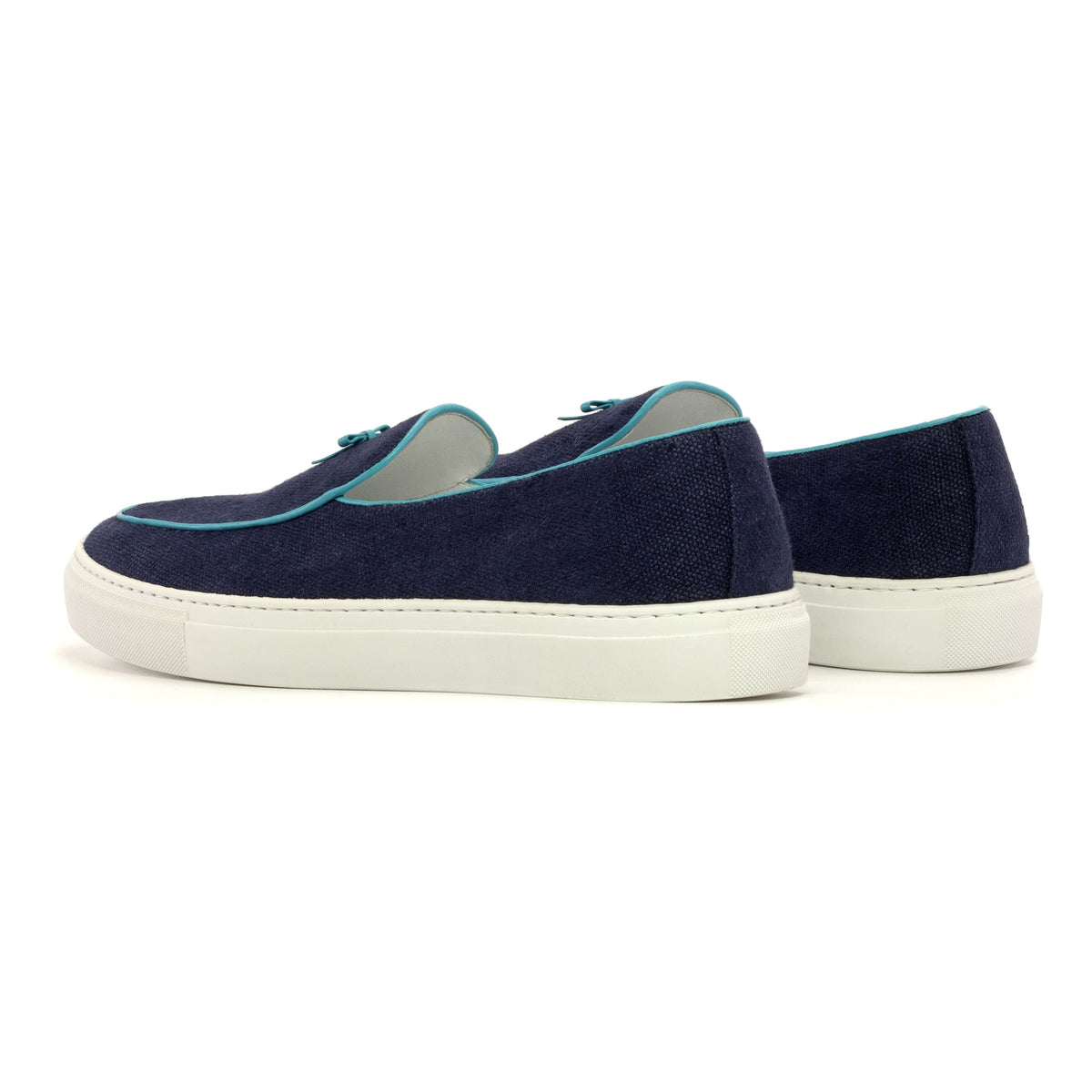 Sneaker Mocassin Belge en daim bleu marine – vue 3