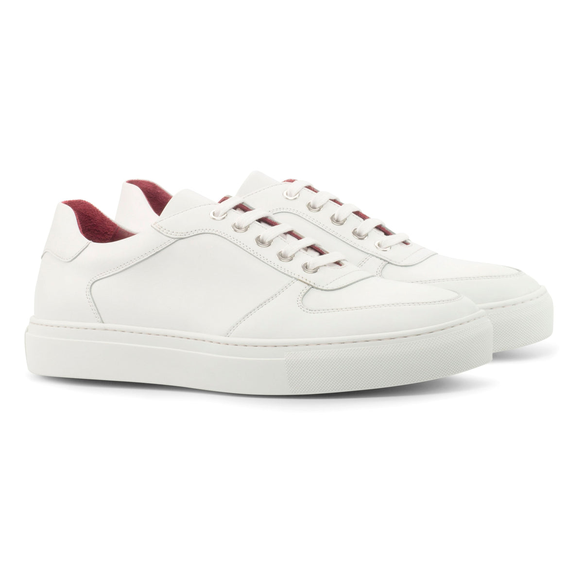 Sneakers Bumper en cuir blanc - Semelles Blanches – vue 1