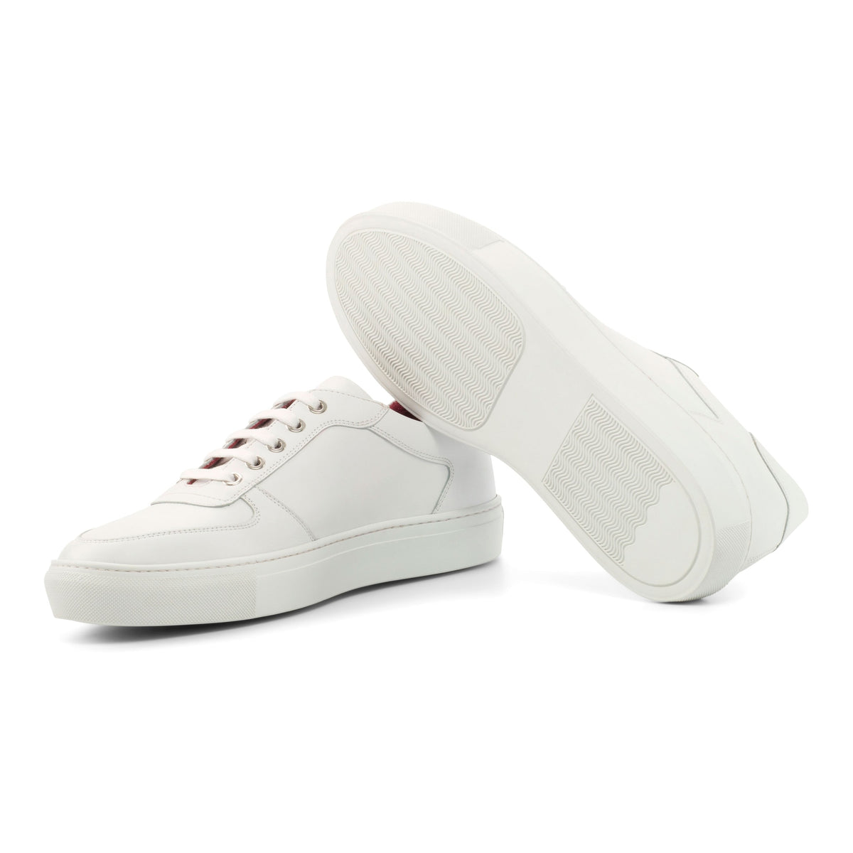 Sneakers Bumper en cuir blanc - Semelles Blanches – vue 2