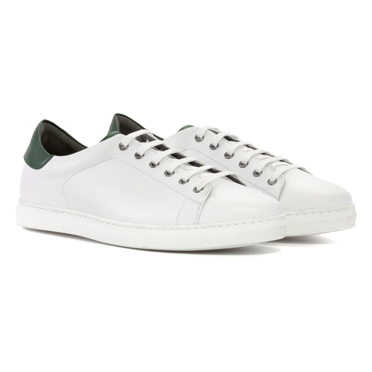 Sneakers Jersey en cuir blanc - Semelles Blanches – vue 1