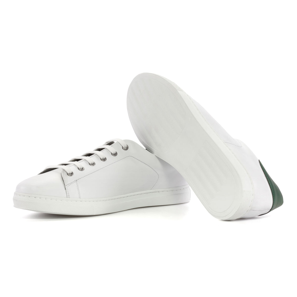 Sneakers Jersey en cuir blanc - Semelles Blanches – vue 2