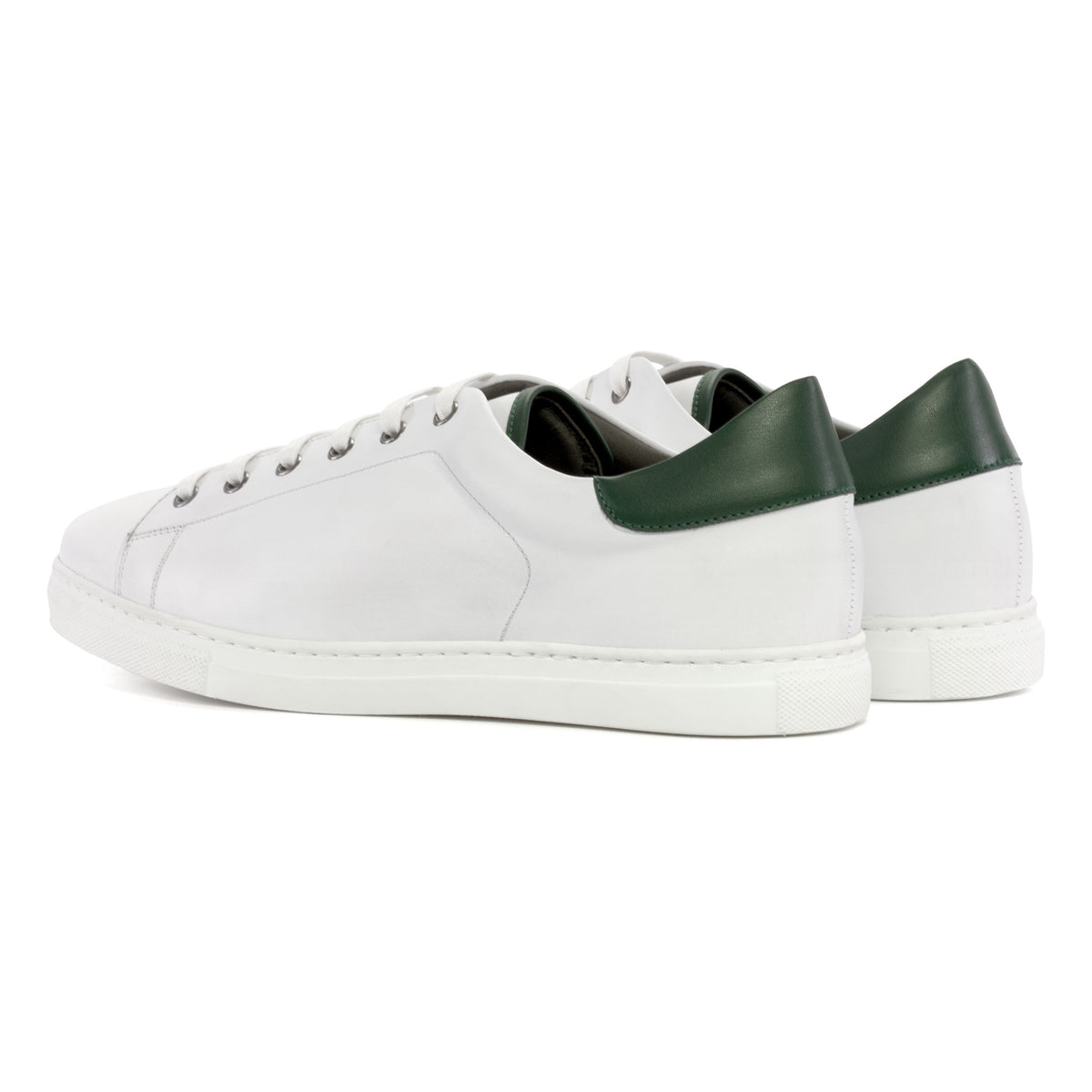 Sneakers Jersey en cuir blanc - Semelles Blanches – vue 3