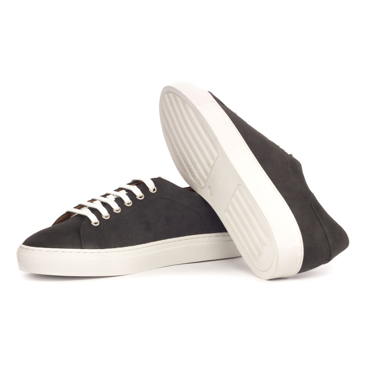 Sneakers Jersey en daim gris - Semelles Blanches – vue 2