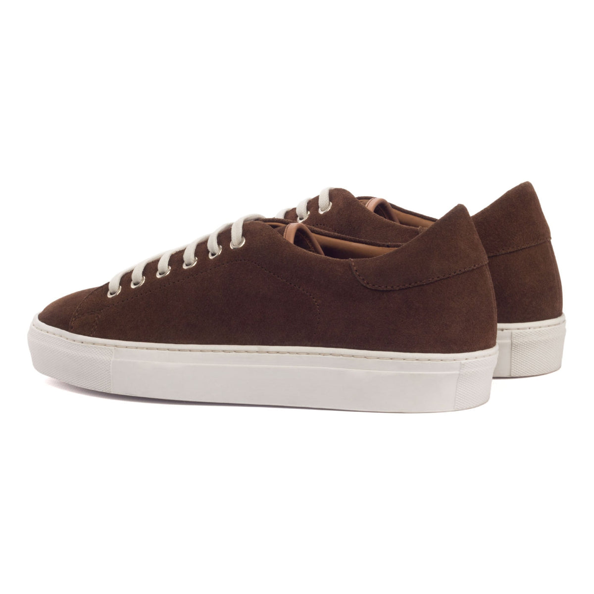 Sneakers Jersey en daim marron - Semelles Blanches – vue 3