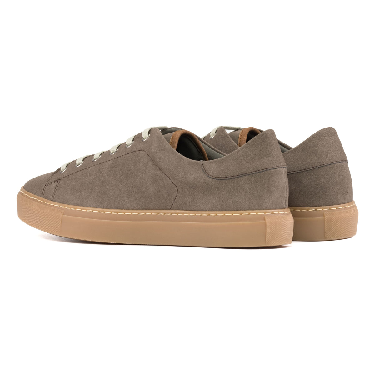 Sneakers Jersey en daim vegan taupe - Semelles Caramel – vue 3