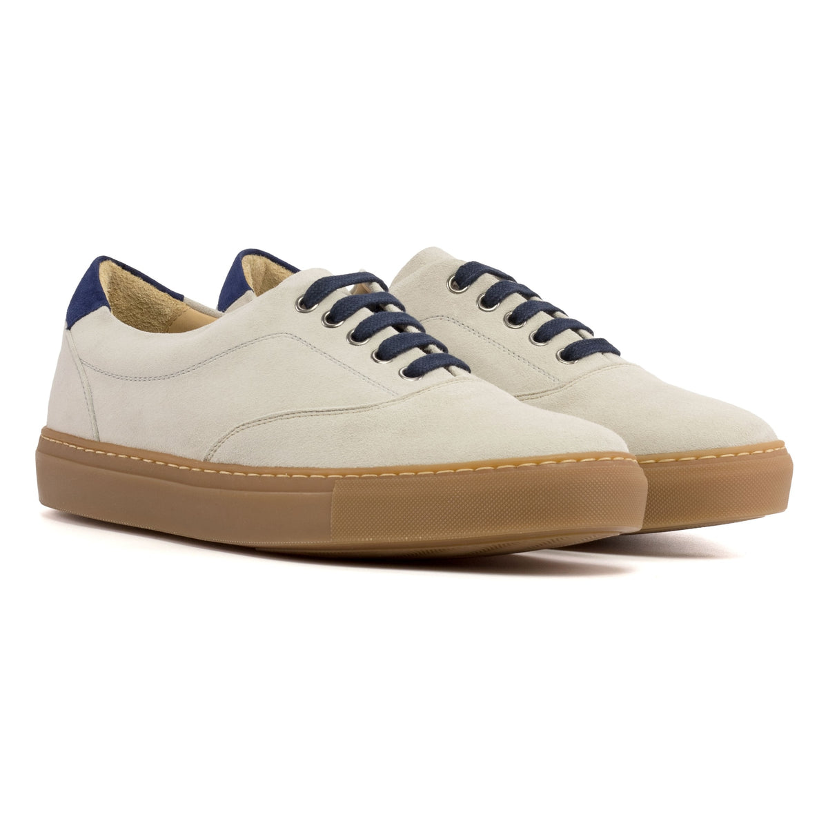 Sneakers Spinner en daim ivoire - Semelles Caramel – vue 1
