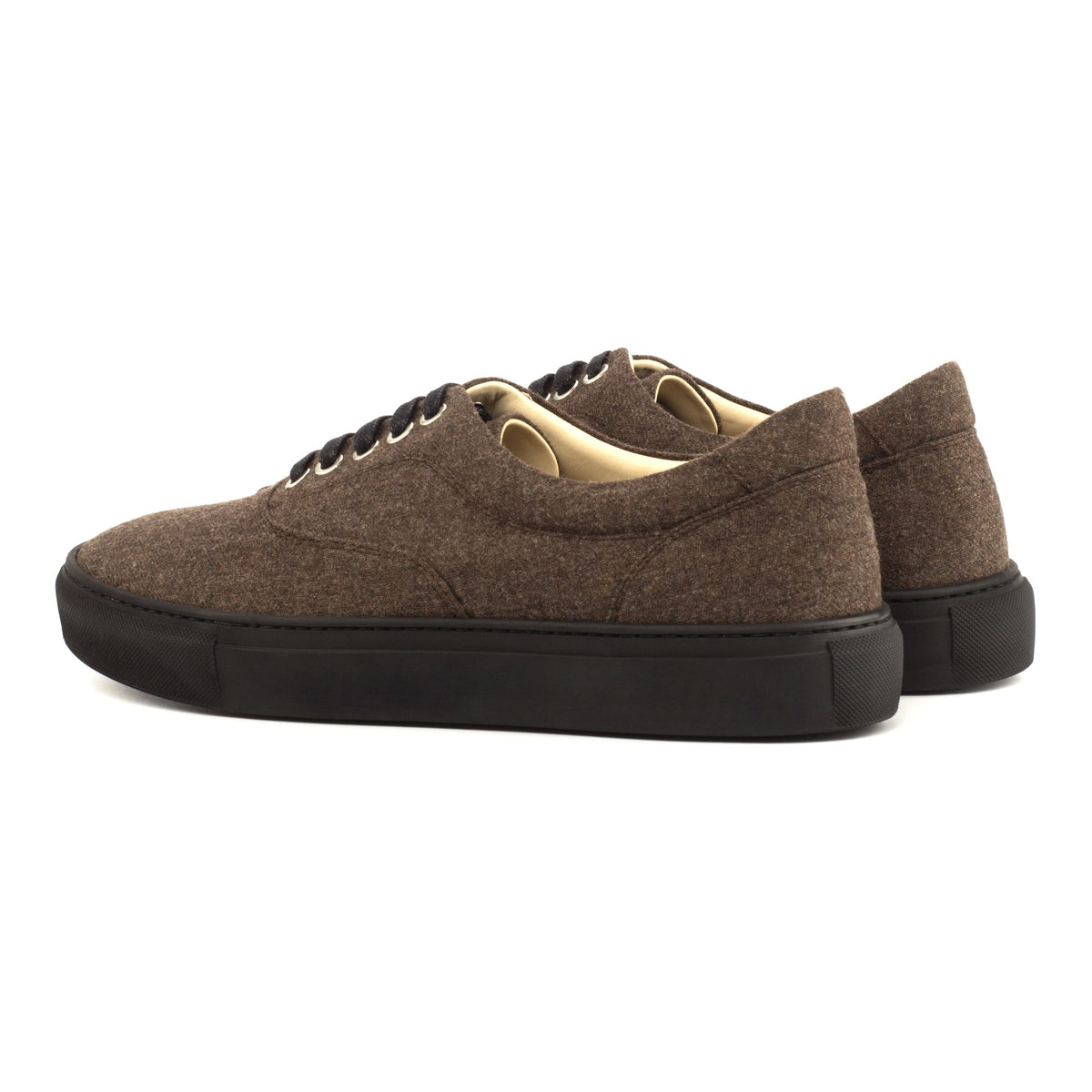 Sneakers Spinner en flanelle marron - Semelles Noires – vue 3