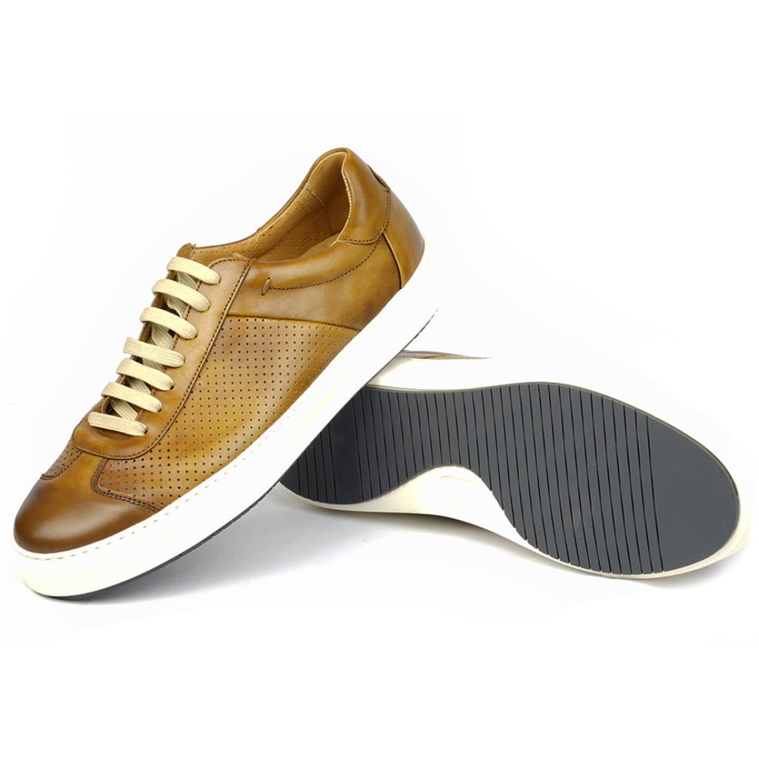 Sneaker Cuir Gold Patiné-Chaussures-Norbert Bottier