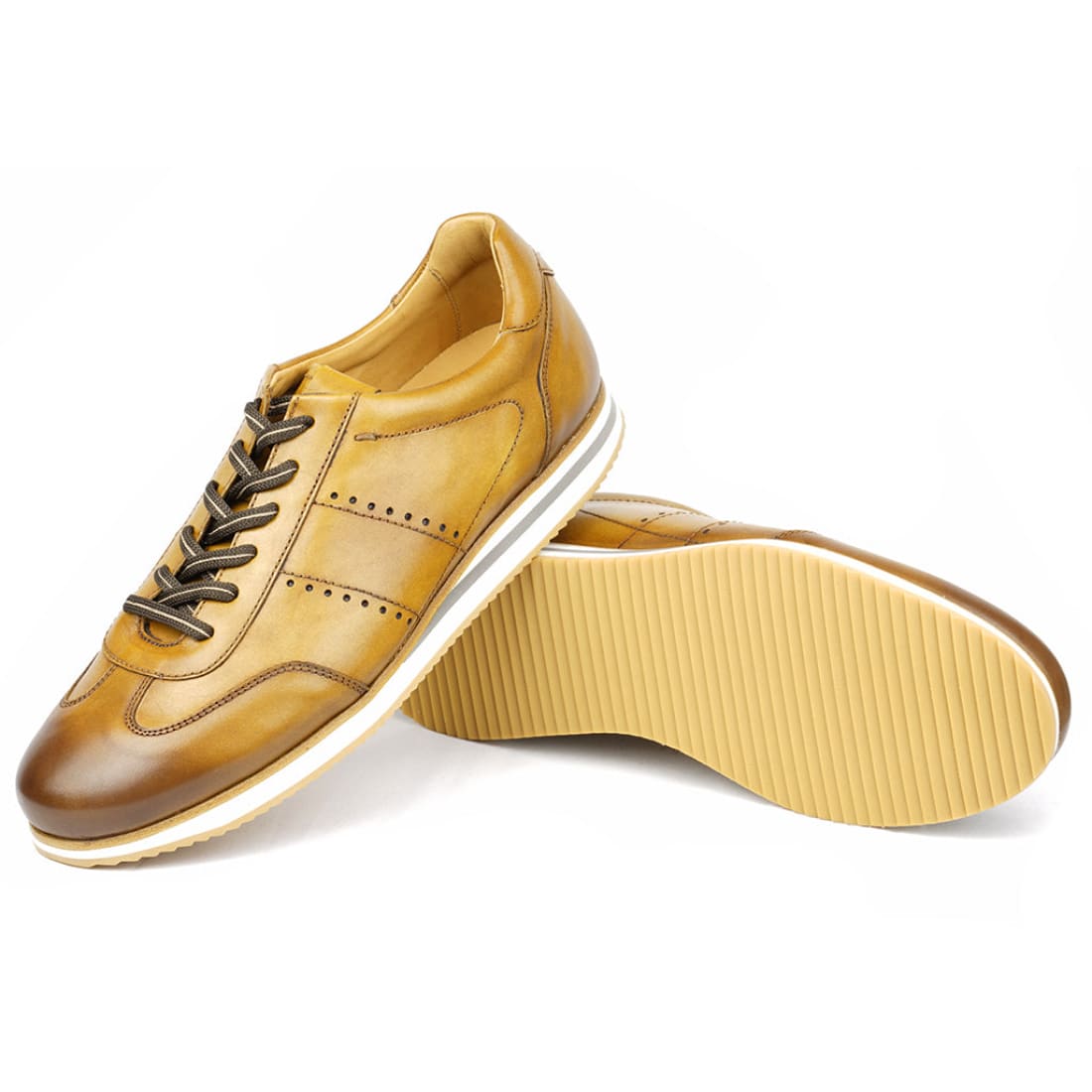 Sneaker Cuir Gold Patiné-Chaussures-Norbert Bottier