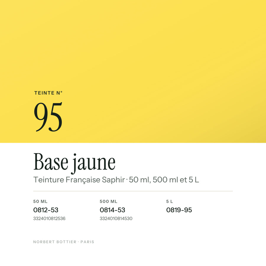Teinte Base jaune n° 95 de la Teinture Française Saphir, réf. 0812-53 / 0814-53 / 0819-95