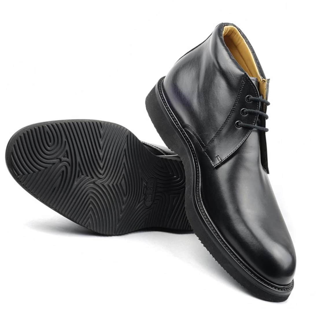 Chukka Boot's Cuir Noir – vue 3